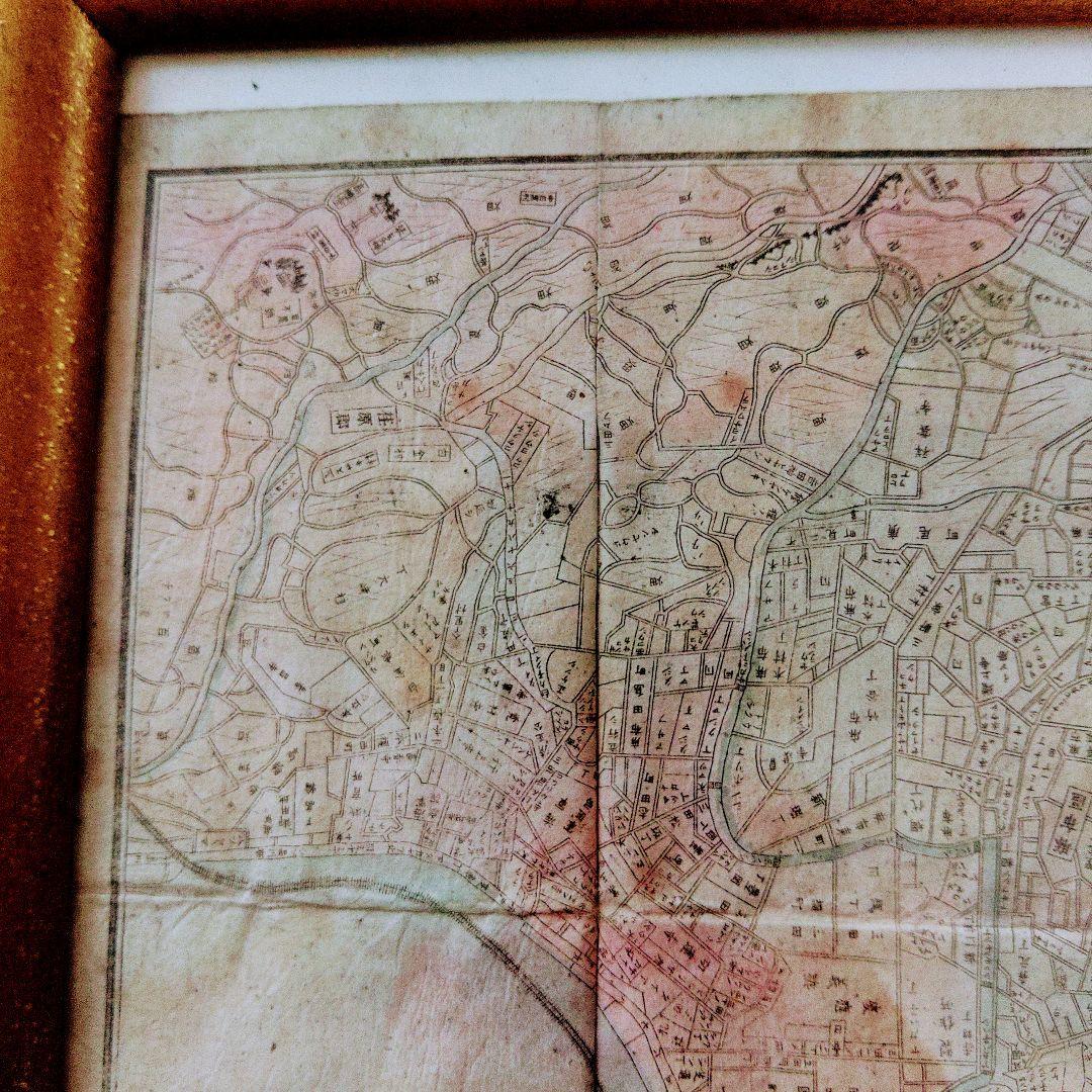 ■明治21年明開東京区分御絵図　アンティーク印刷物