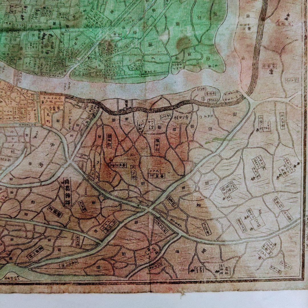 ■明治21年明開東京区分御絵図　アンティーク印刷物
