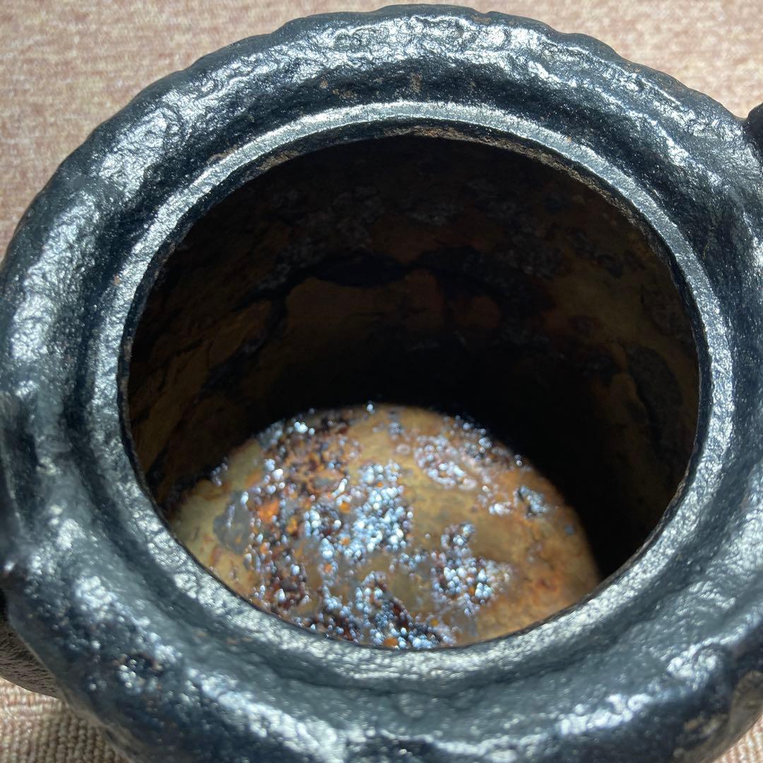 明治期大国寿朗蟹模様鉄瓶