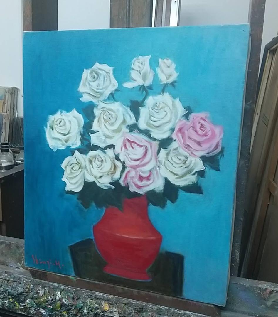 油絵「薔薇」F10 絵画