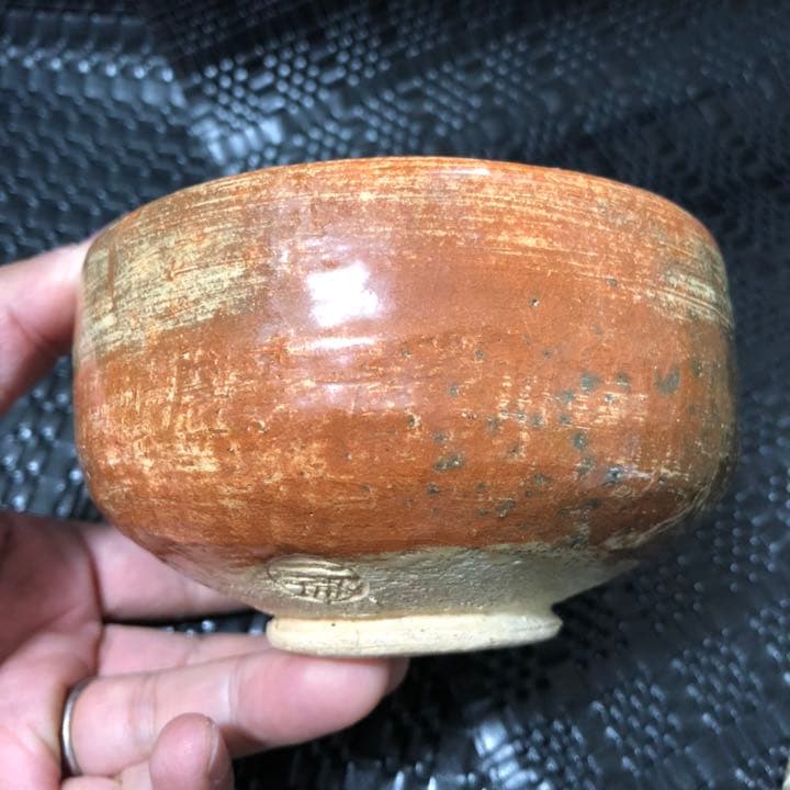 ◼️最強の赤楽茶碗◼️蔵から出て来たミリタリーの様な凄い赤楽茶碗、古美術品、茶道具、