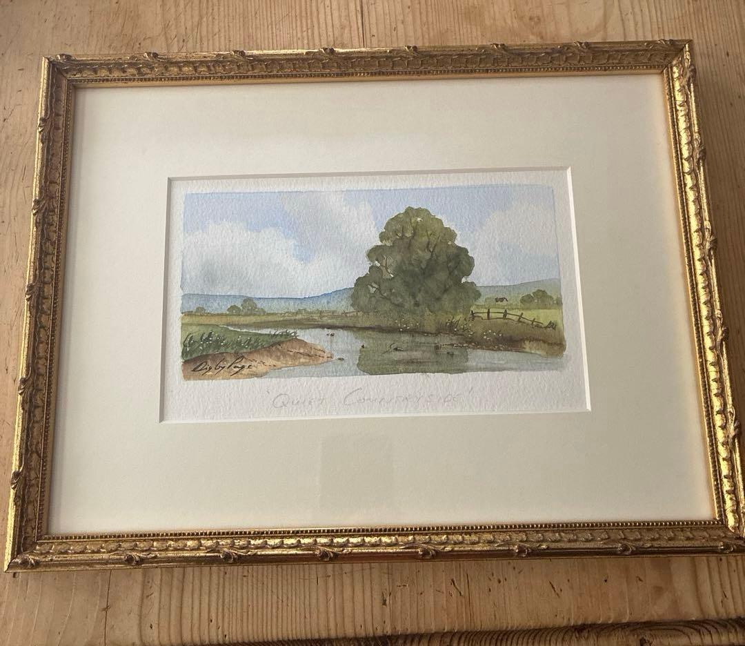 Digby Page イギリス　水彩画　Quiet country side