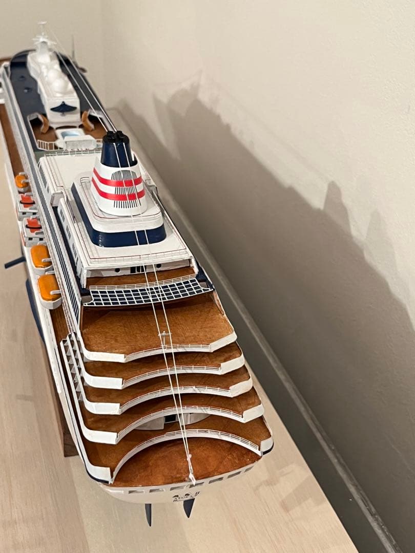 飛鳥II 完成品　木製型　船　モデル　ウッディジョー　手作り