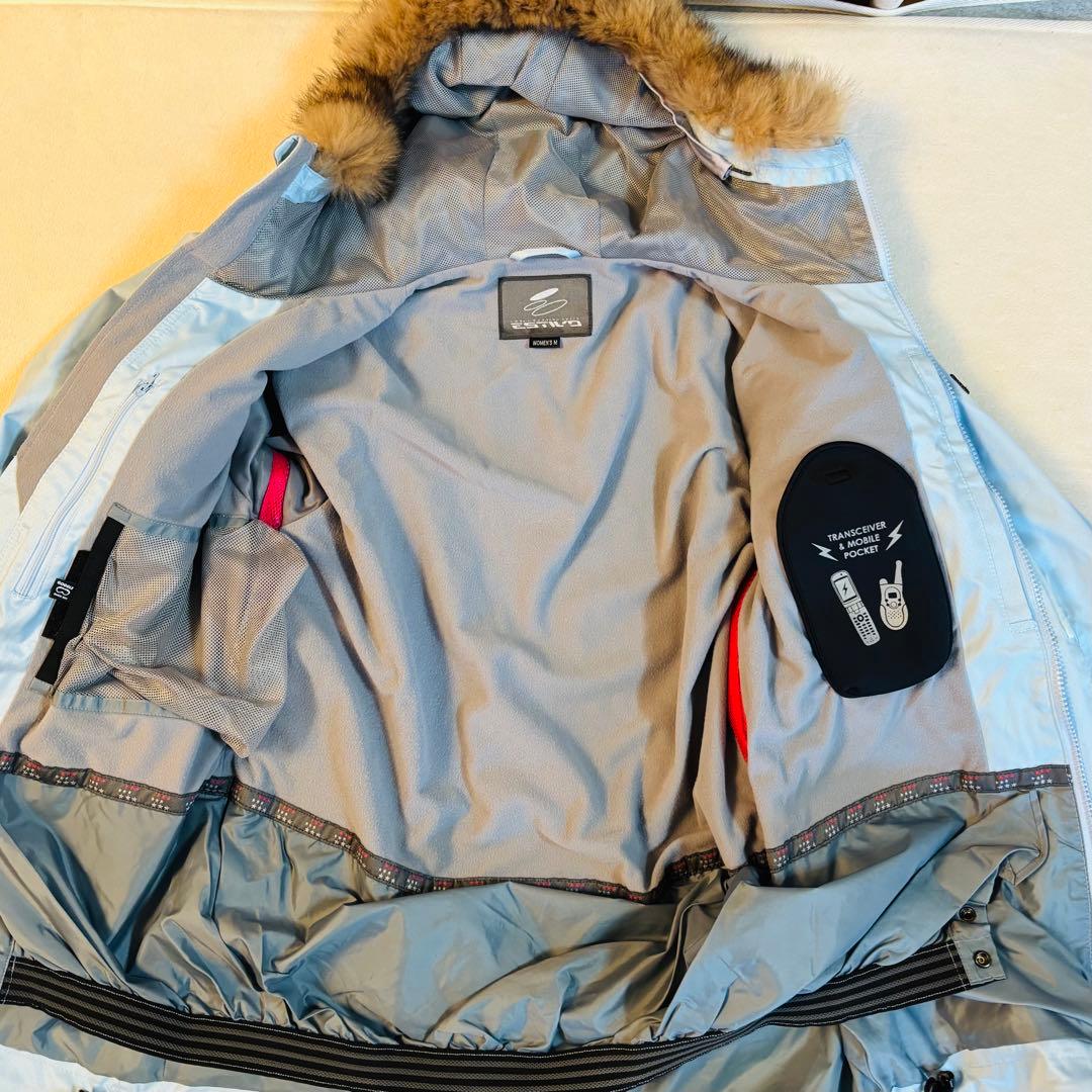 ESTIVO スキーウェア ジャケット M スノボウェア FOXファー 水色