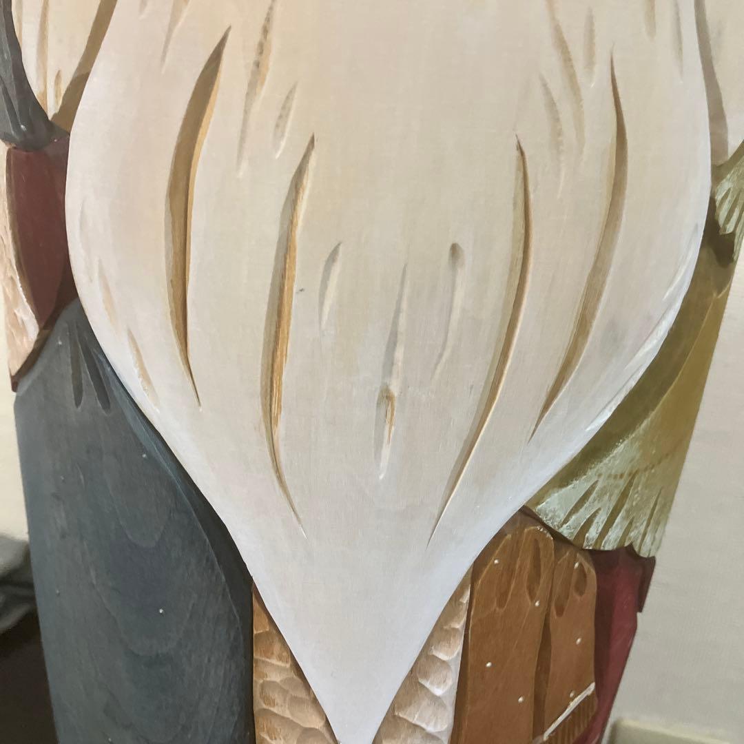 ロシア　手作り大きな木製サンタクロース　人形