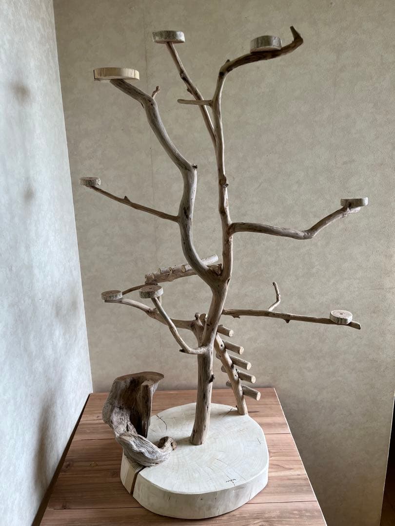 鳥インコ止まり木 流木バードアスレチックタワー型 特大サイズバードジムバードトイ