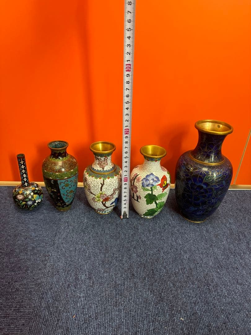 1851   七宝焼　景泰藍　花瓶5客