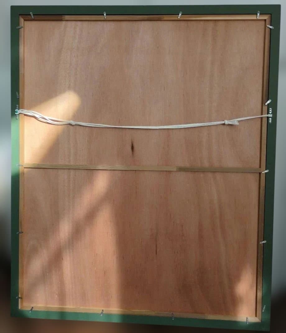 木製額縁 F30号 木製黒金ロープ模様 アクリル板・マット付