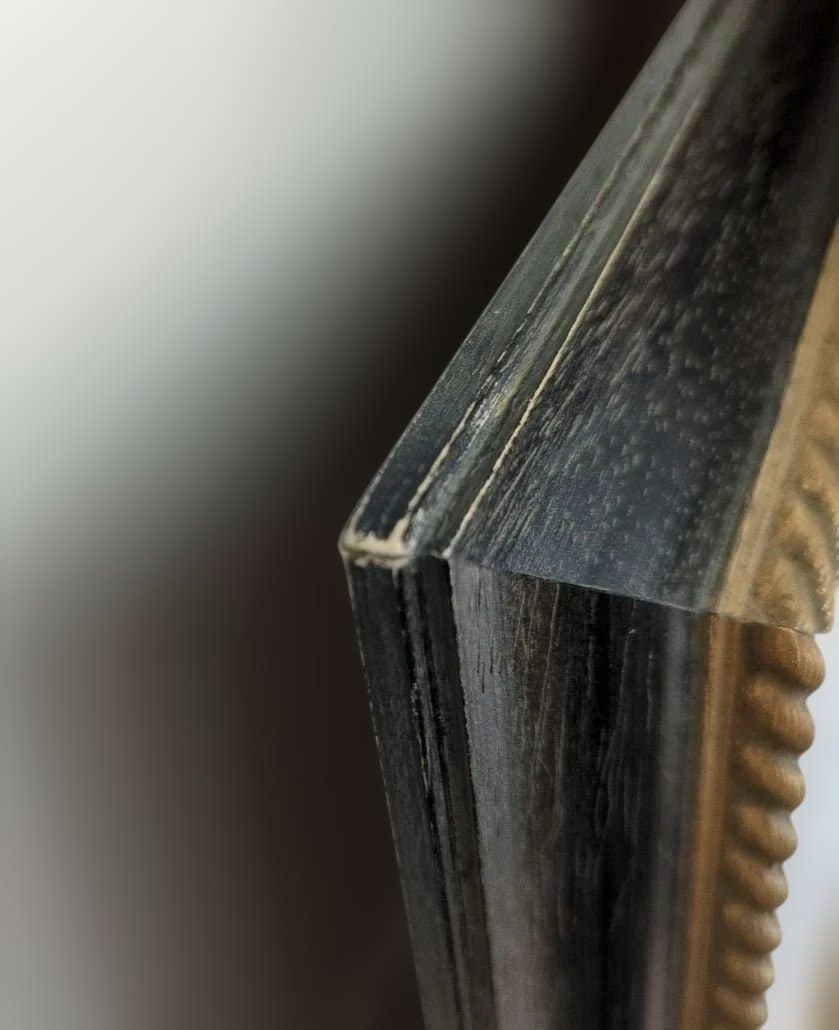 木製額縁 F30号 木製黒金ロープ模様 アクリル板・マット付