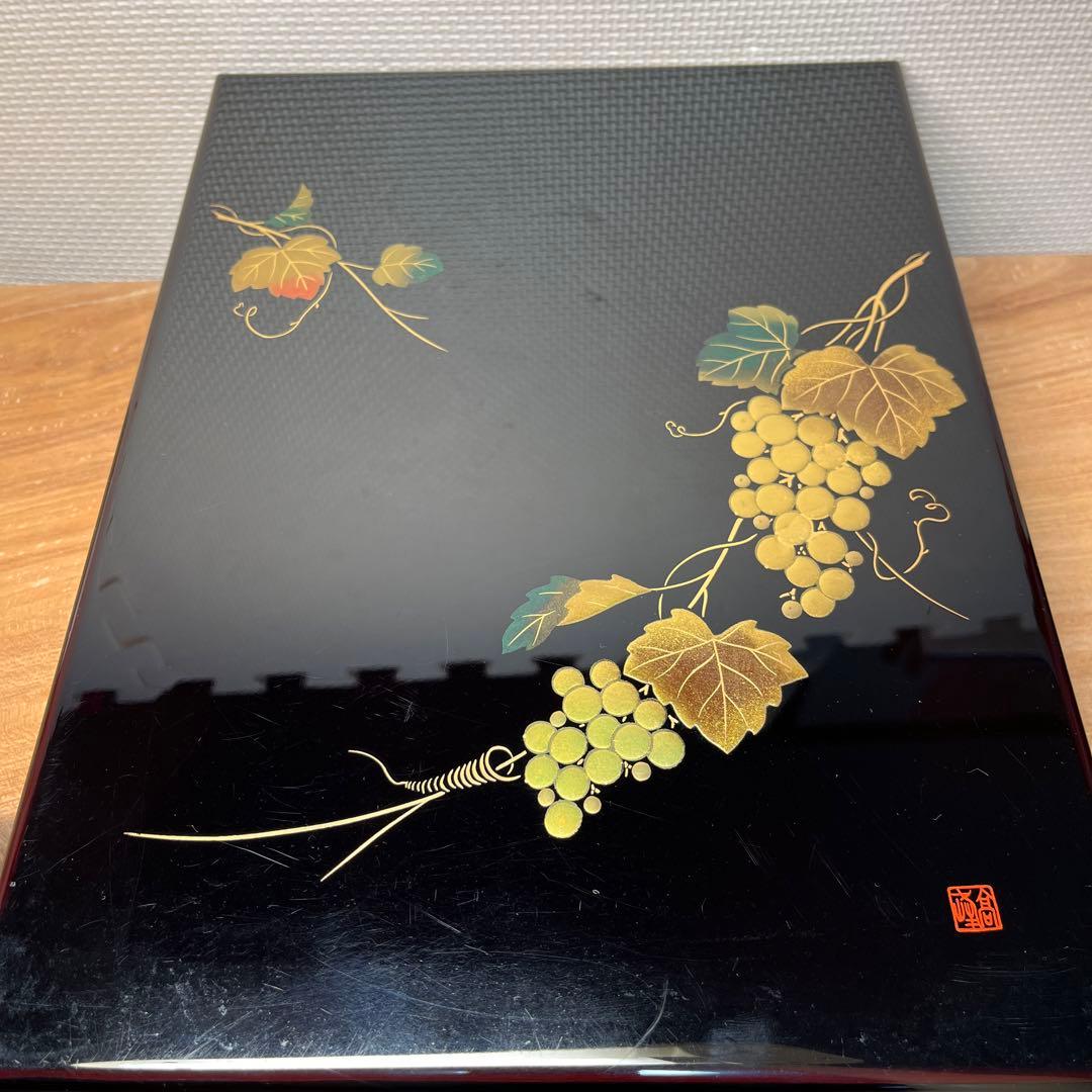 雄勝硯　⭕️杉山唐龍斎　希少なダブル硯(蓋も硯) 30cmの超大型硯