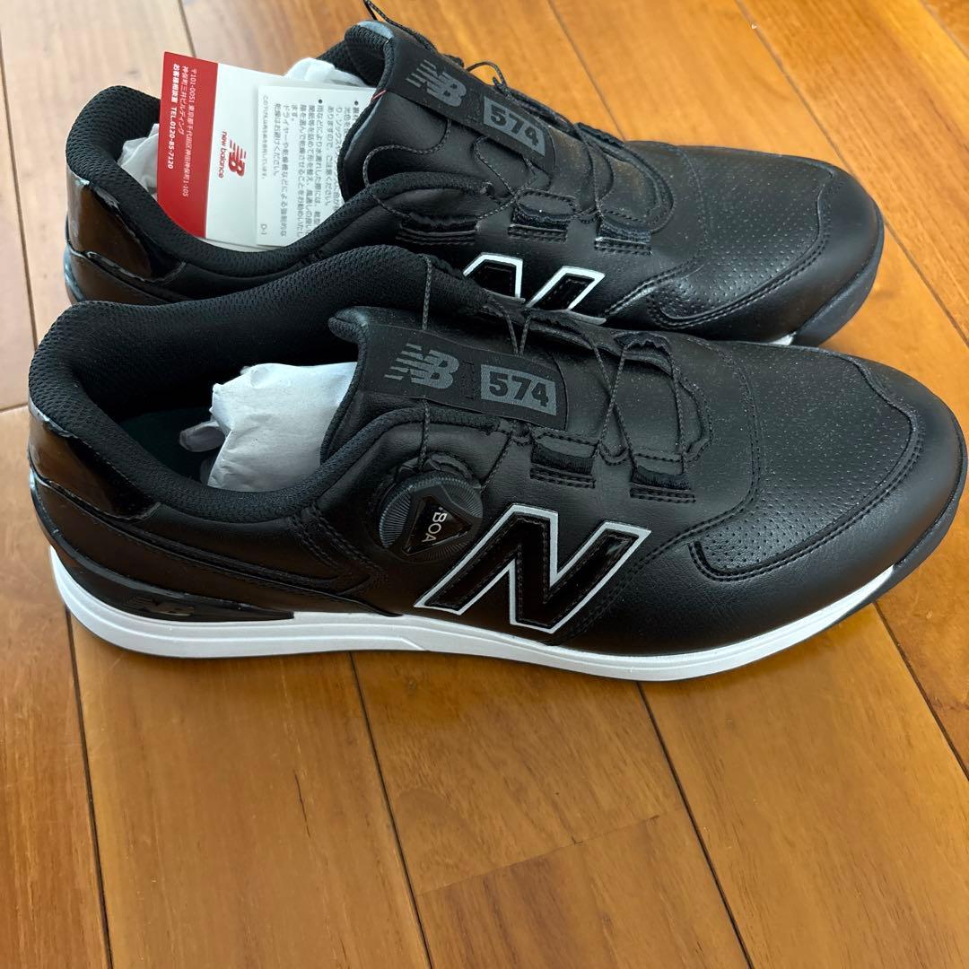【未使用】New Balance 574 ゴルフシューズ 黒 27.5cm
