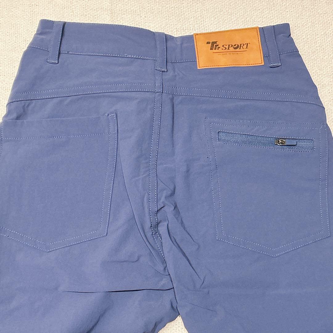 紺　ネイビー　パンツ はっ水 ストレッチ ゴルフ　スポーツ レディース　S