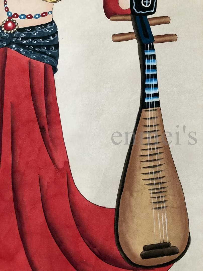 中国古美術・四尺仕女掛軸・国画・張大千印款・賞物・珍品画・肉筆・書画・文房置物