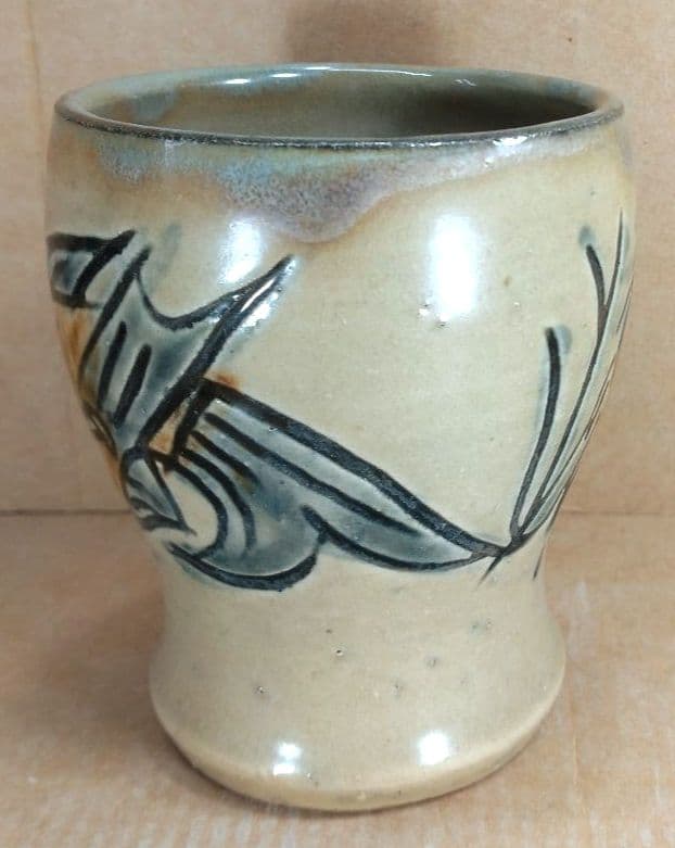 【本物保証】人間国宝 金城次郎 ゴブレット 栞 共箱 美品 やちむん 壷屋焼