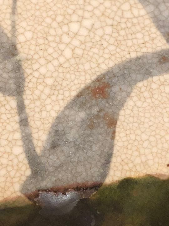 霞仙窯　織部　瀬戸赤津焼　六角大鉢　盛り鉢　貫入