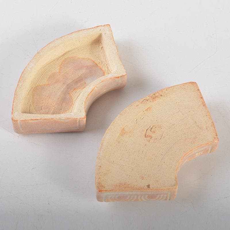 茶道具　八事窯　中村道年造　扇面香合　共箱　V　6374