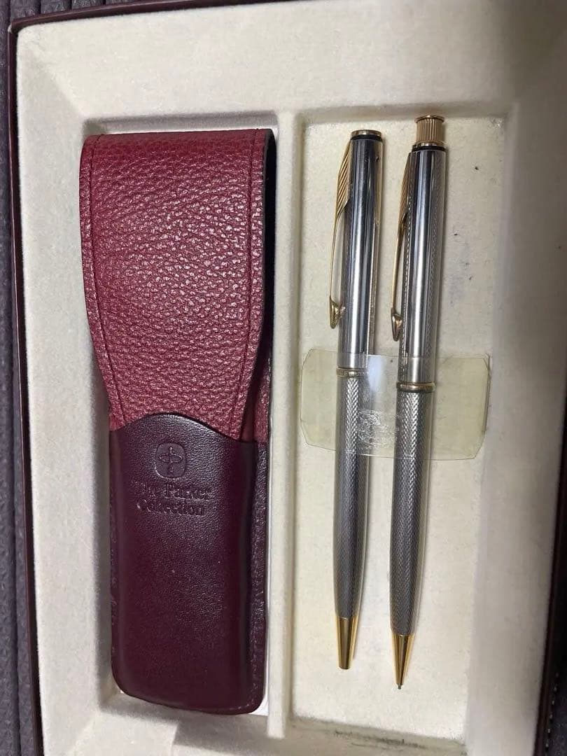 PARKERインシグニア　シルバーグレンドルジュ　ボールペン、シャープ、ケース付
