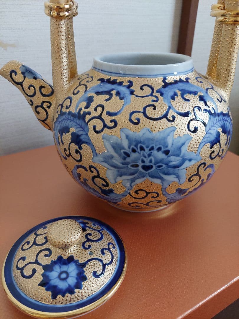 中国美術 中国台湾省 林三江 水注 飾り 置物 24金手工描金