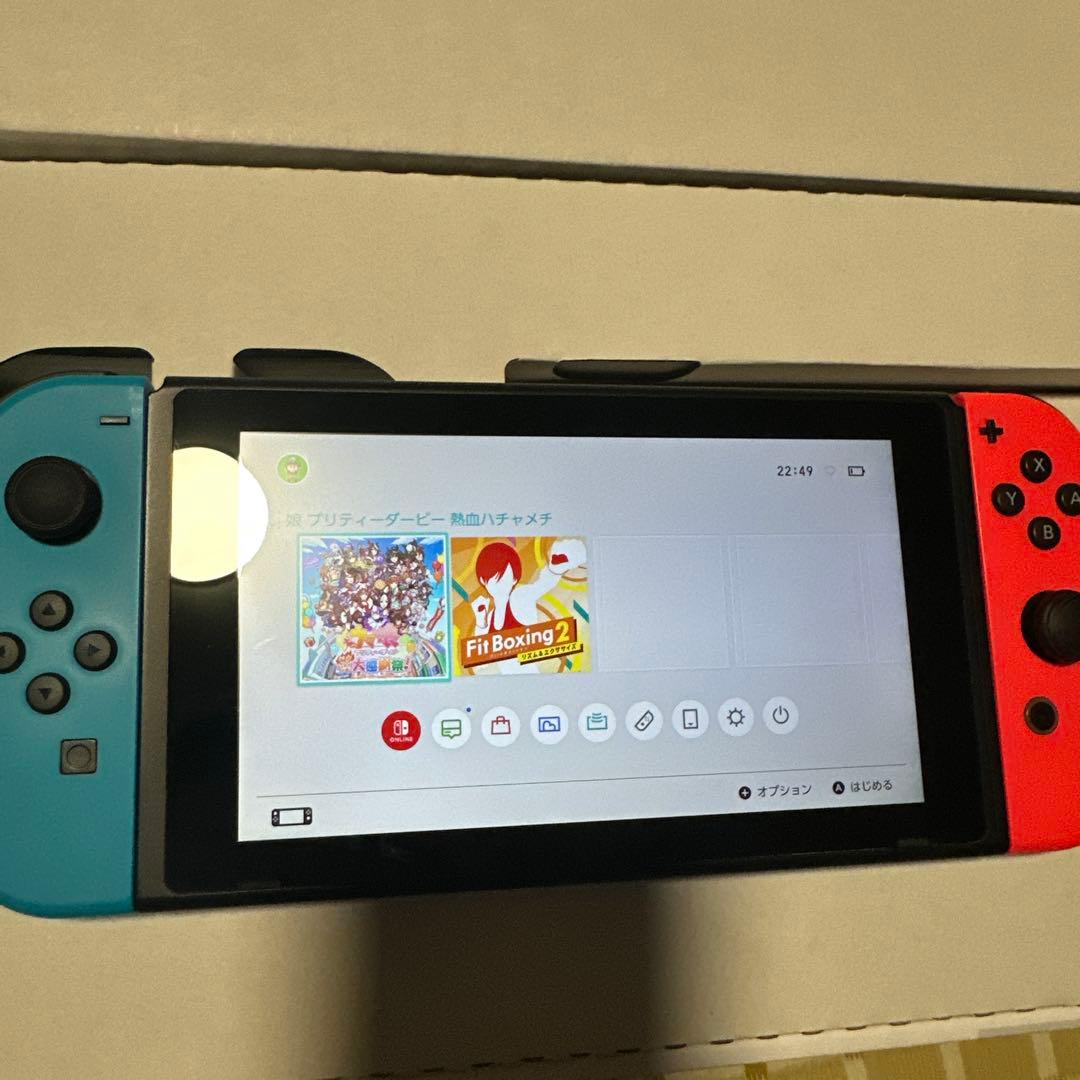 Nintendo Switch バッテリー強化版　青/赤　完品　2021年