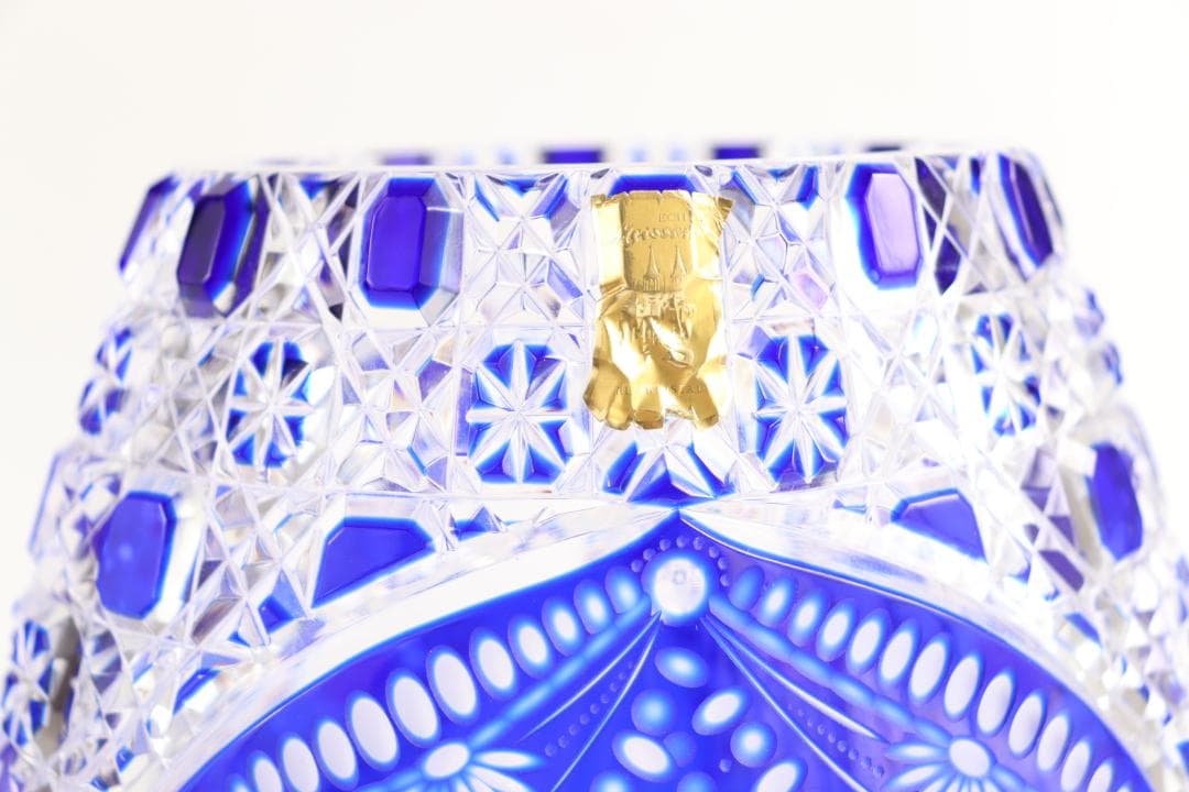 マイセン クリスタル アラビアンナイト 青ガラス Meissen 花瓶