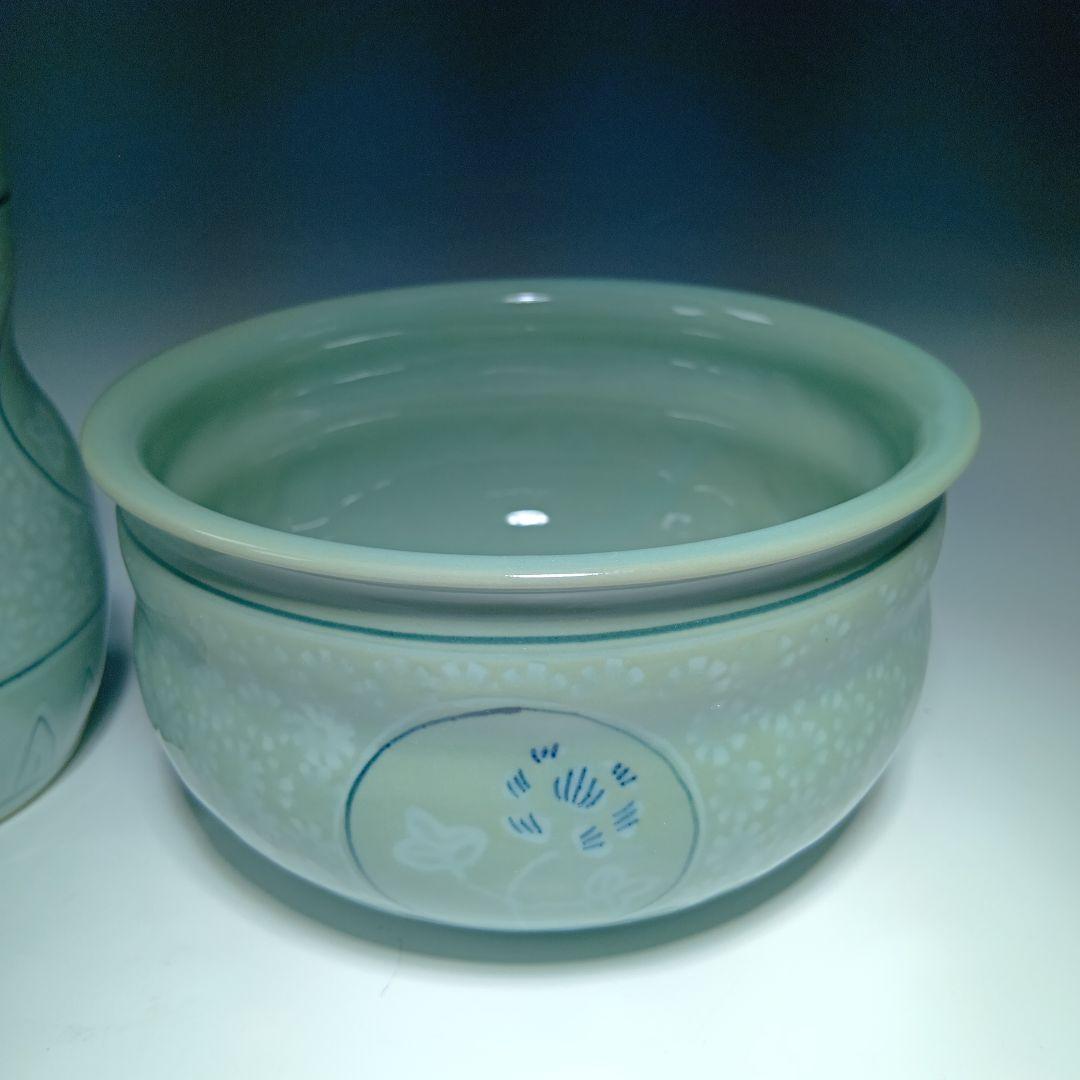 茶道具　手塚祥堂　高麗青磁皆具一式　 美品　共箱