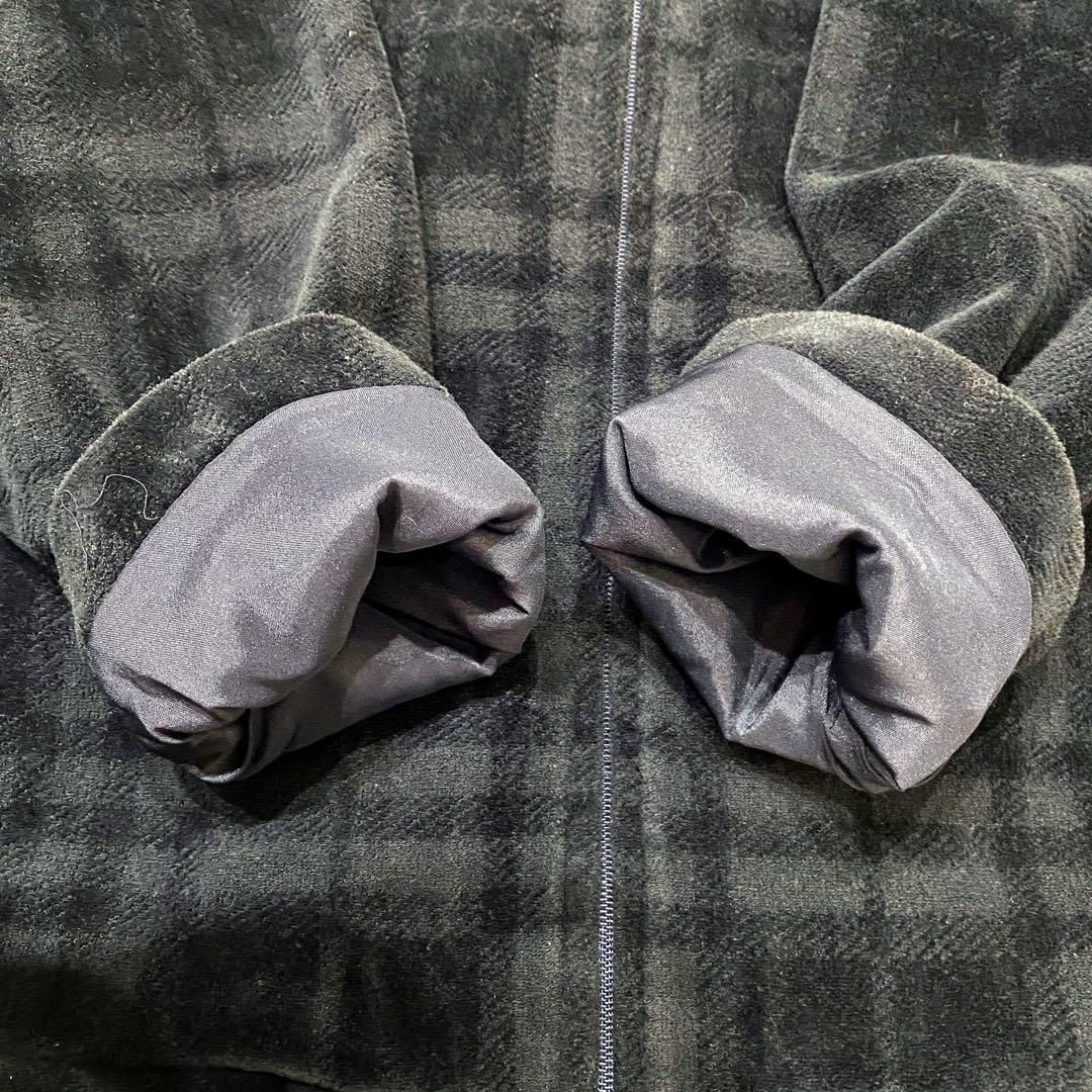 【大きいサイズ】バーバリー ゴルフ ギガチェック ベロア パーカー ネイビー