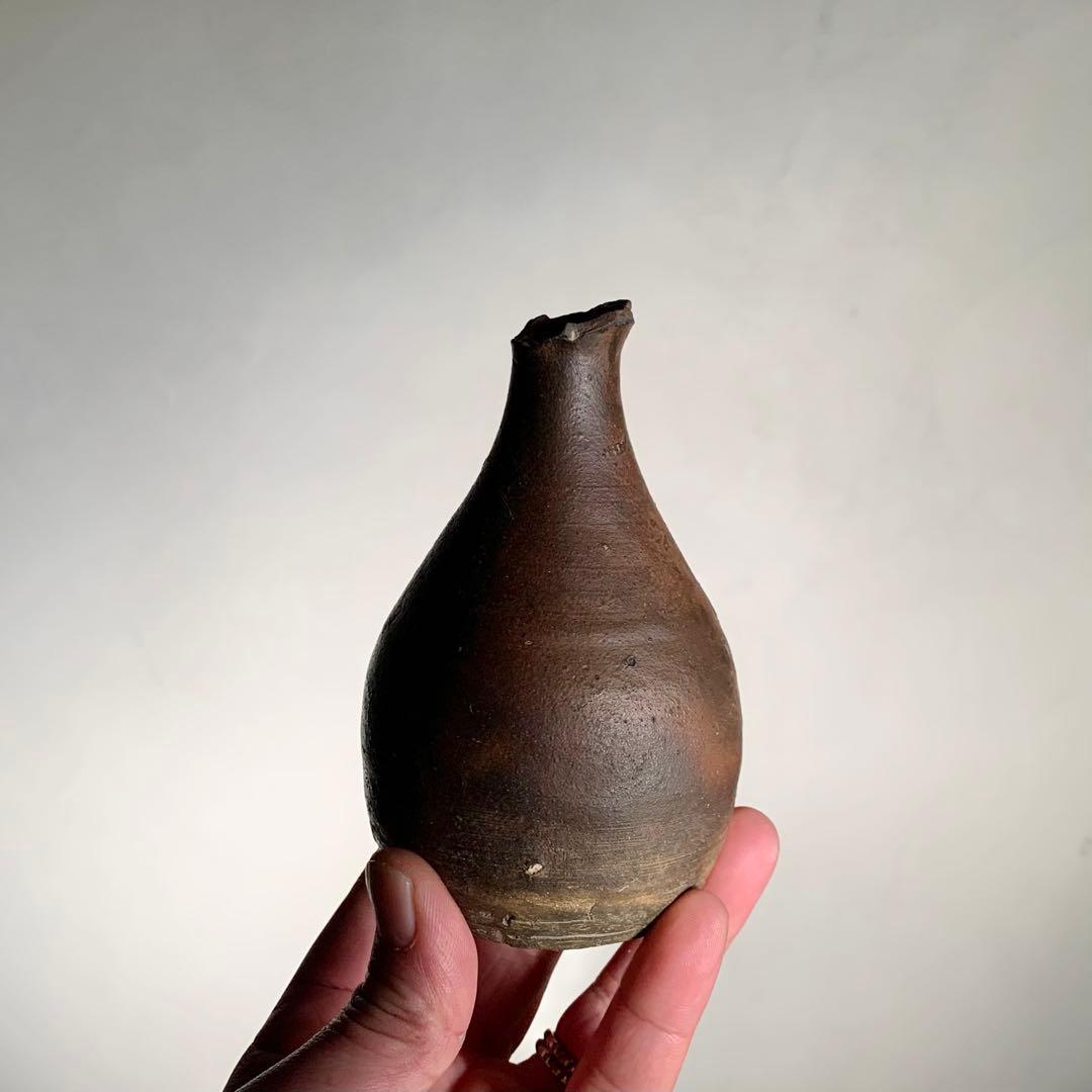 喜名 知花焼 焼締褐釉瓶 徳利 酒器 古美術 琉球美術 古道具 アンティーク