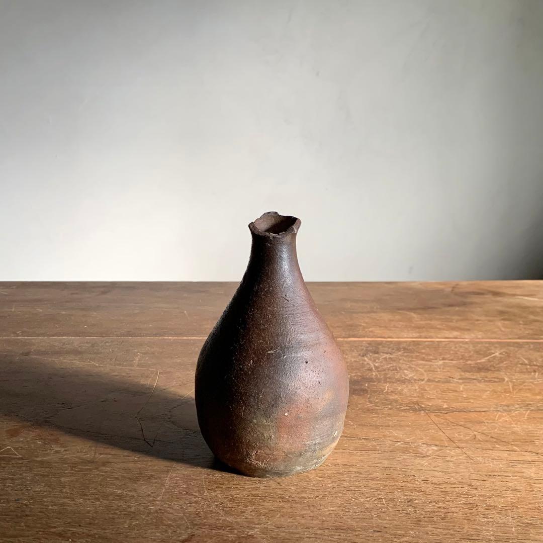 喜名 知花焼 焼締褐釉瓶 徳利 酒器 古美術 琉球美術 古道具 アンティーク