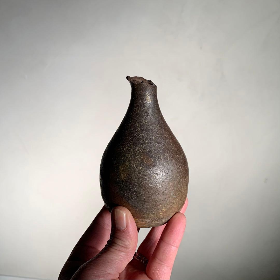 喜名 知花焼 焼締褐釉瓶 徳利 酒器 古美術 琉球美術 古道具 アンティーク