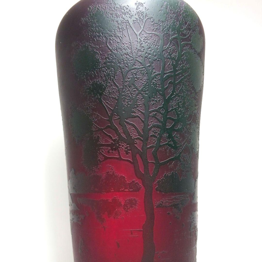 V225 1900年初期 J.B LEVEILLE作 湖水風景文花瓶 カメオ彫