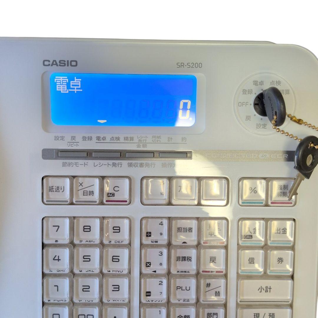 【美品 送料無料】カシオ 電子レジスター SR-S200 動作確認済　レジ