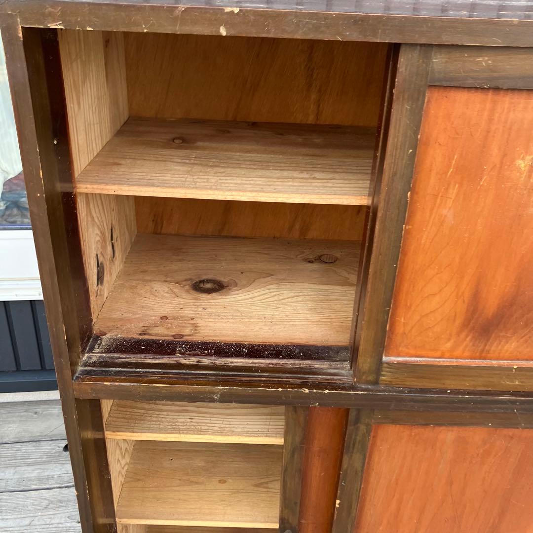 昭和レトロ 古家具 木製収納棚 下駄箱 シューズラック サイドボード 古道具箪笥