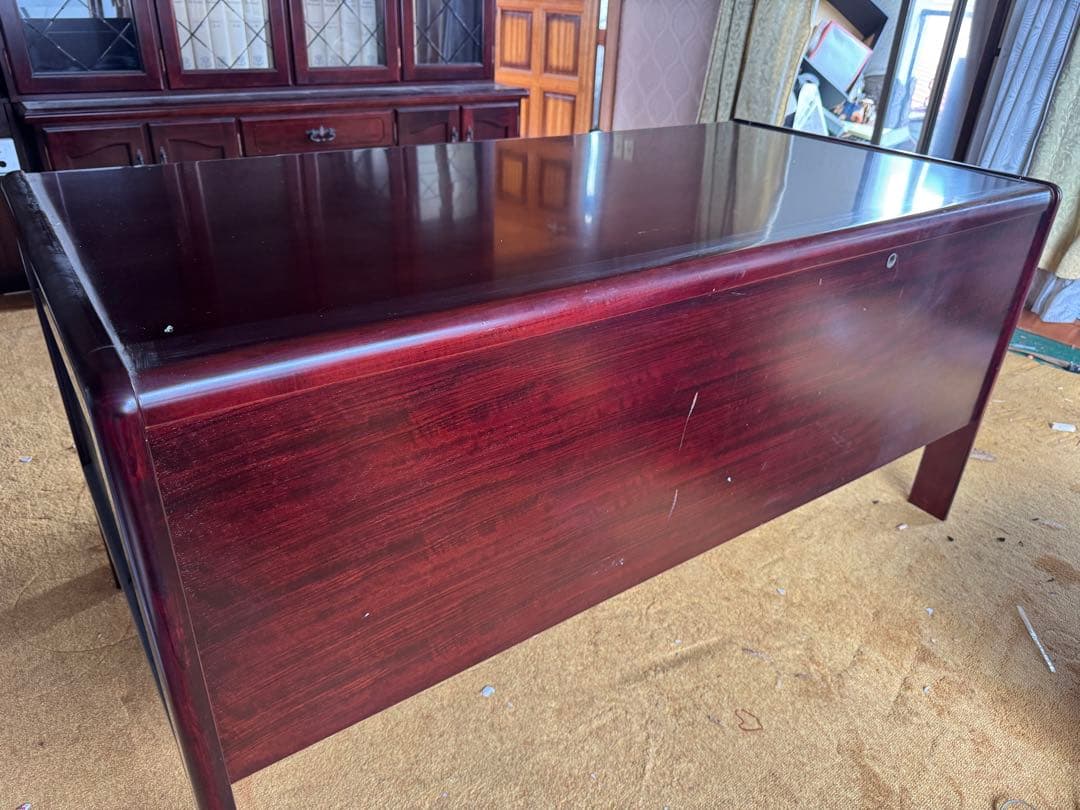 う*ー様 希少 オールドカリモク 両袖デスクセット 書斎デスク　アンティーク　文