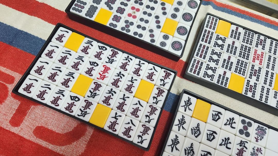 Ｌサイズ 特大 マージャンパイ 点棒 麻雀牌 一式 まーじゃんぱい Lサイズ