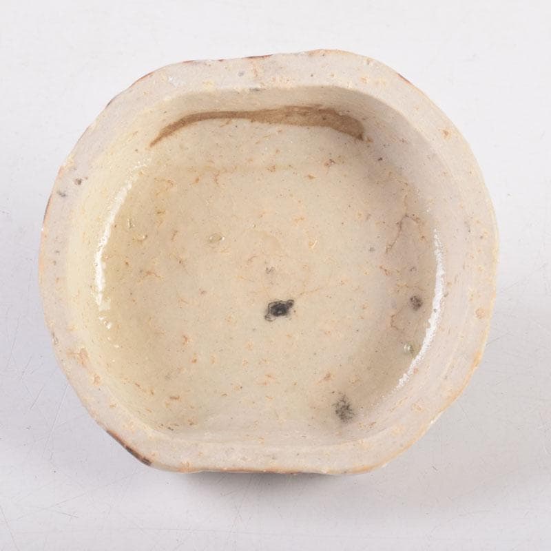 茶道具　織部焼　山口錠鉄作　香合　時代箱　V　8373