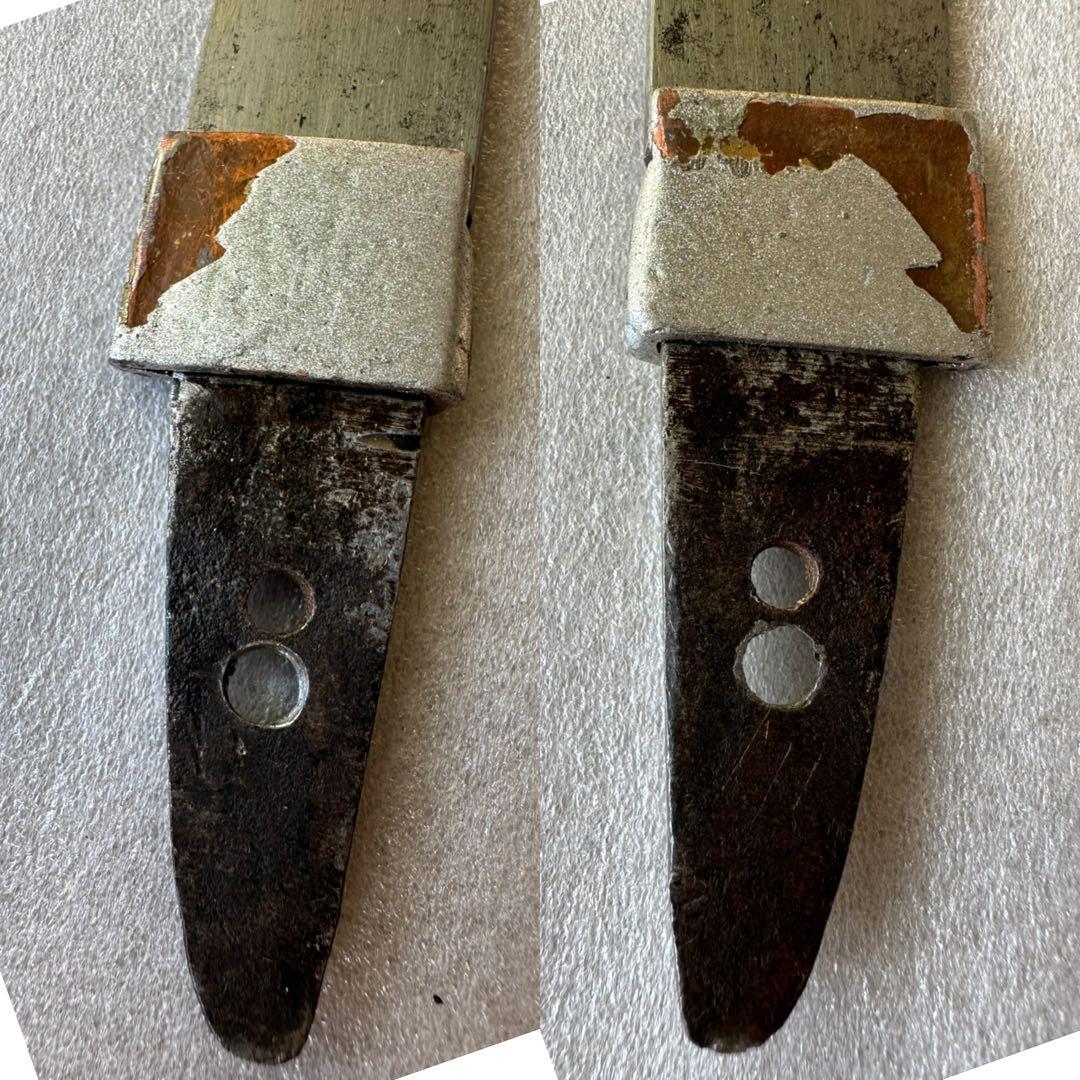 刀装具　残欠刃引合法カット品 鉄製刃 時代 武具　 古美術　現状品