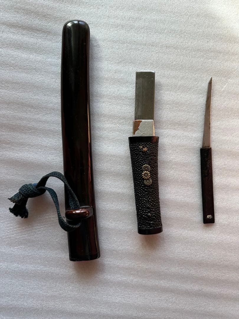 刀装具　残欠刃引合法カット品 鉄製刃 時代 武具　 古美術　現状品