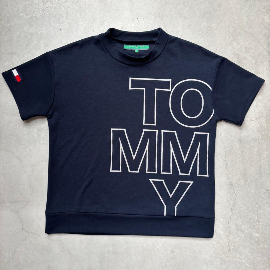 【美品】  GOLF 半袖モックネックシャツ ロゴ