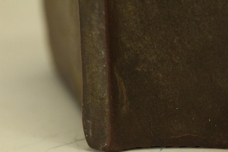 中国美術 朱泥 扇形 花盆 鐡画軒 在印 植木鉢(HA514)