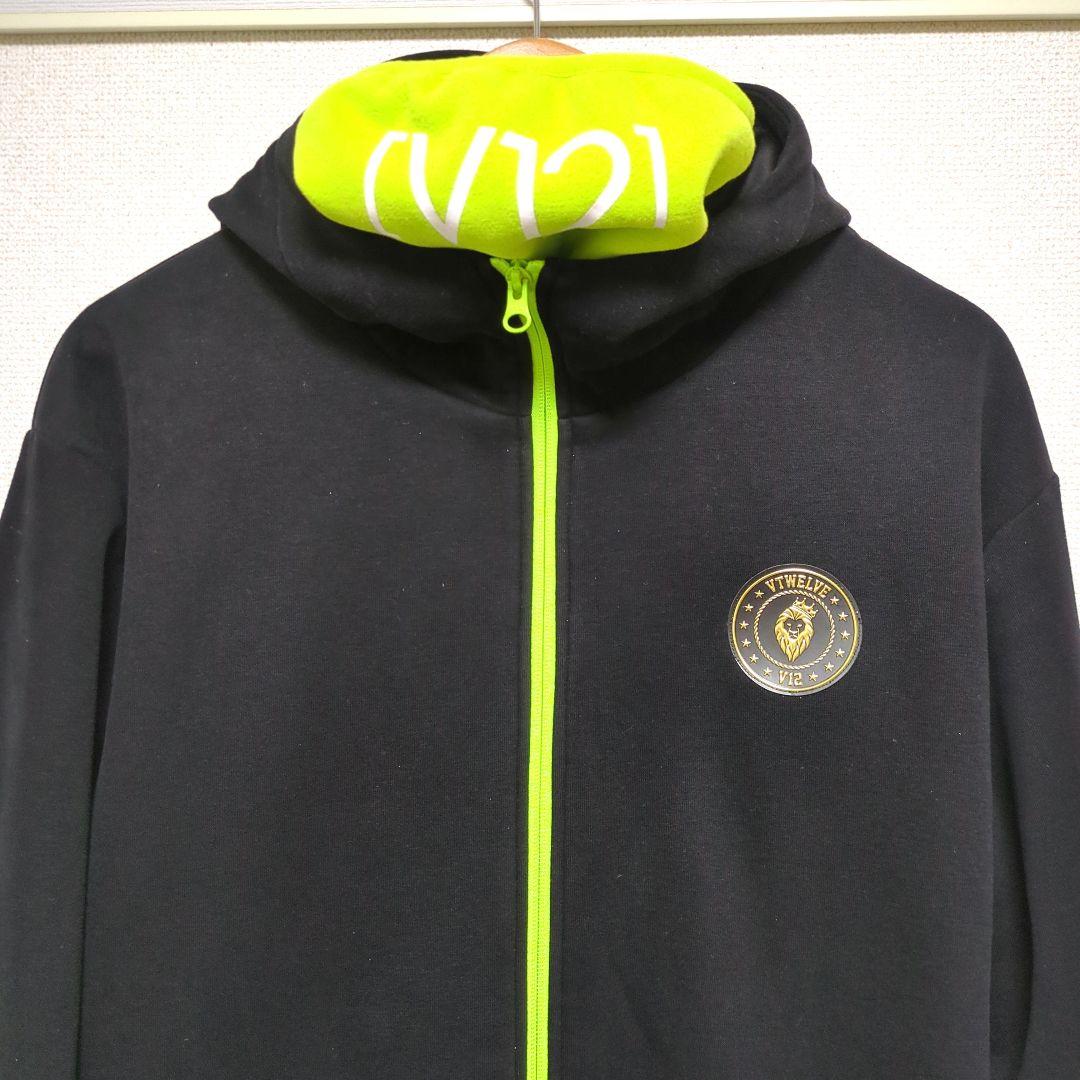 V12 VTWELVE ヴィトゥエルブ ジップアップパーカー 黒 XL