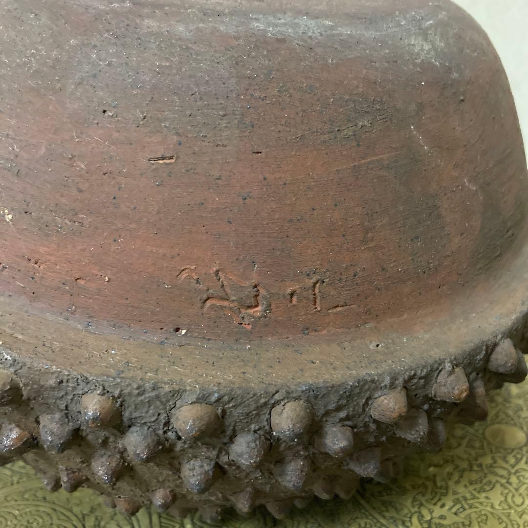 珍品　鉄瓶風　陶器製　時代古水指　壺　焼物〈検 古備前　茶道具　古常滑