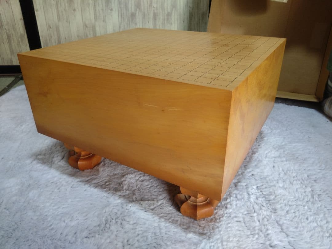 値下げ【囲碁】国産本榧　囲碁盤6.2寸　板目　足つき