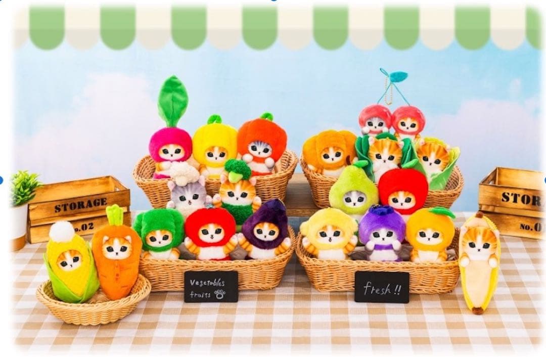 顔厳選mofusand もふもふマルシェ とれたてにゃんマスコット 全20種野菜