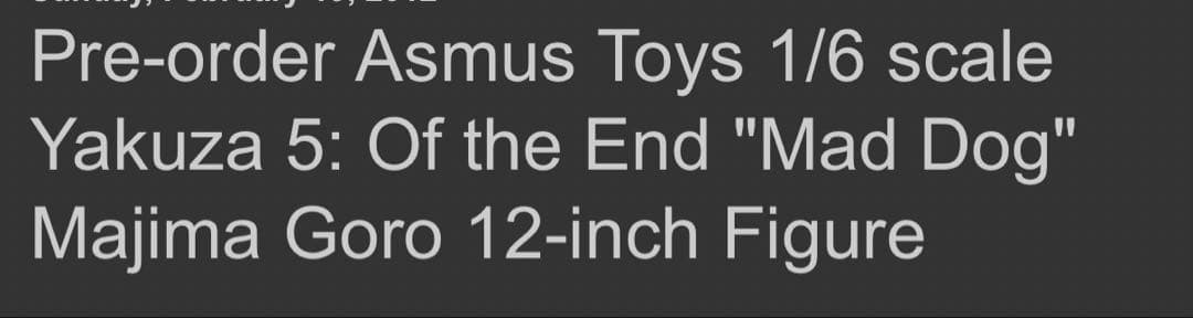 龍が如く 真島吾朗 1/6 12インチ アクションフィギュア 海外製