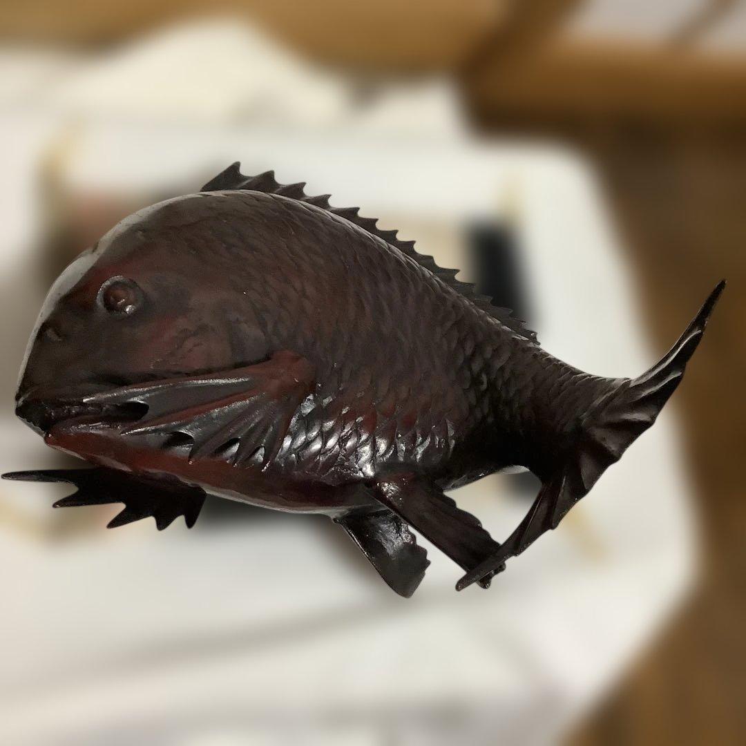 大ぶり‼️#鋳物　#鯛　置物　#縁起物 #金運　#運気