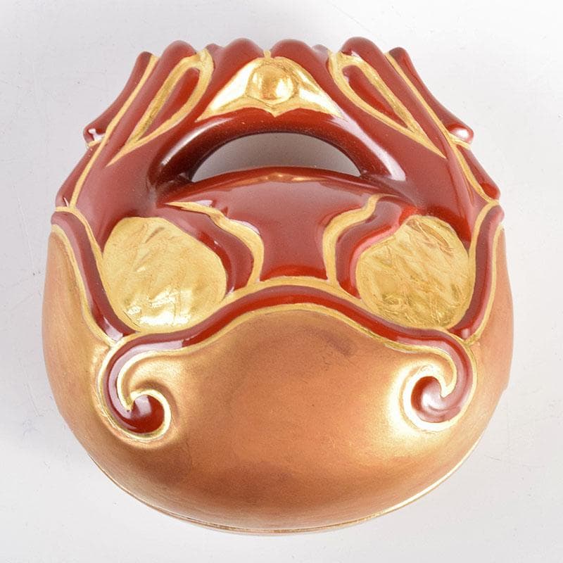 茶道具　竜谷焼　宮川香雲作　木魚香合　共箱　V　R4892