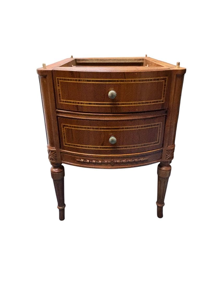 限定配送 書斎机 キドニーデスク 椅子セット マホガニー材 イタリア製 羽 F