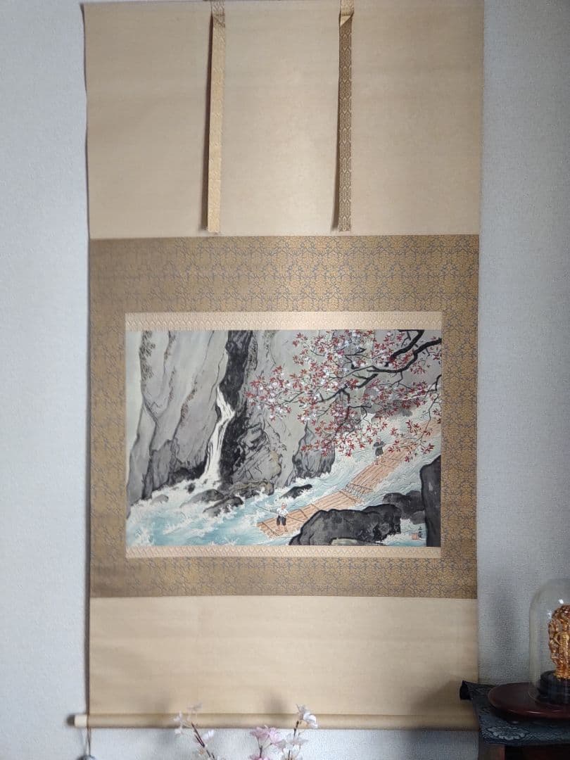 春峡/川合玉堂/大塚工藝社鑑製掛け軸