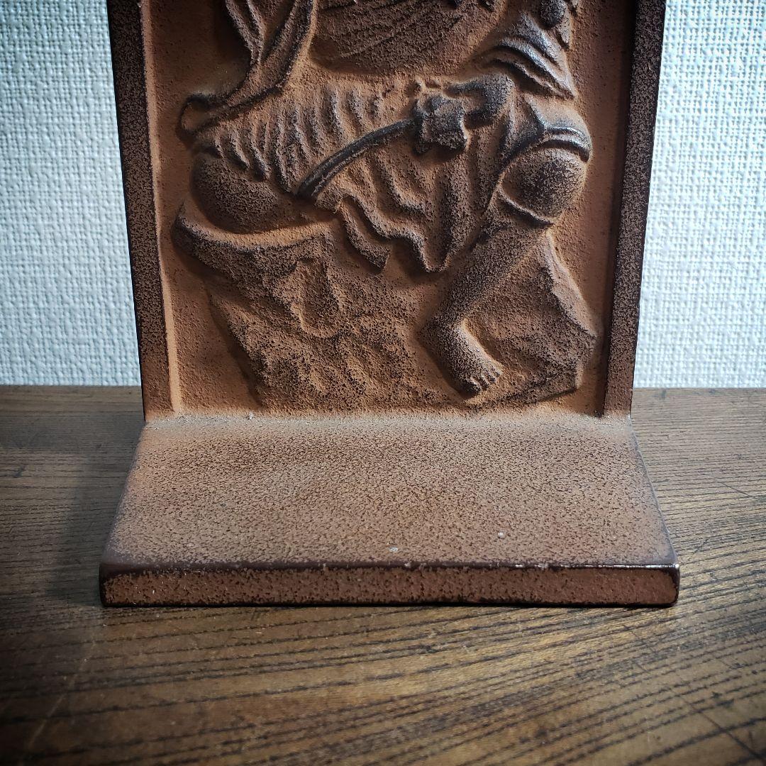 神農　像　薬祖神　置物　金属　オブジェ　壁像　名入