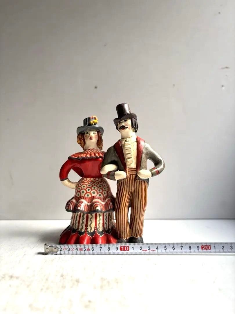 872 フランス パリ 蚤の市購入 可愛いディムコヴォ人形 ロシア 伝統工芸